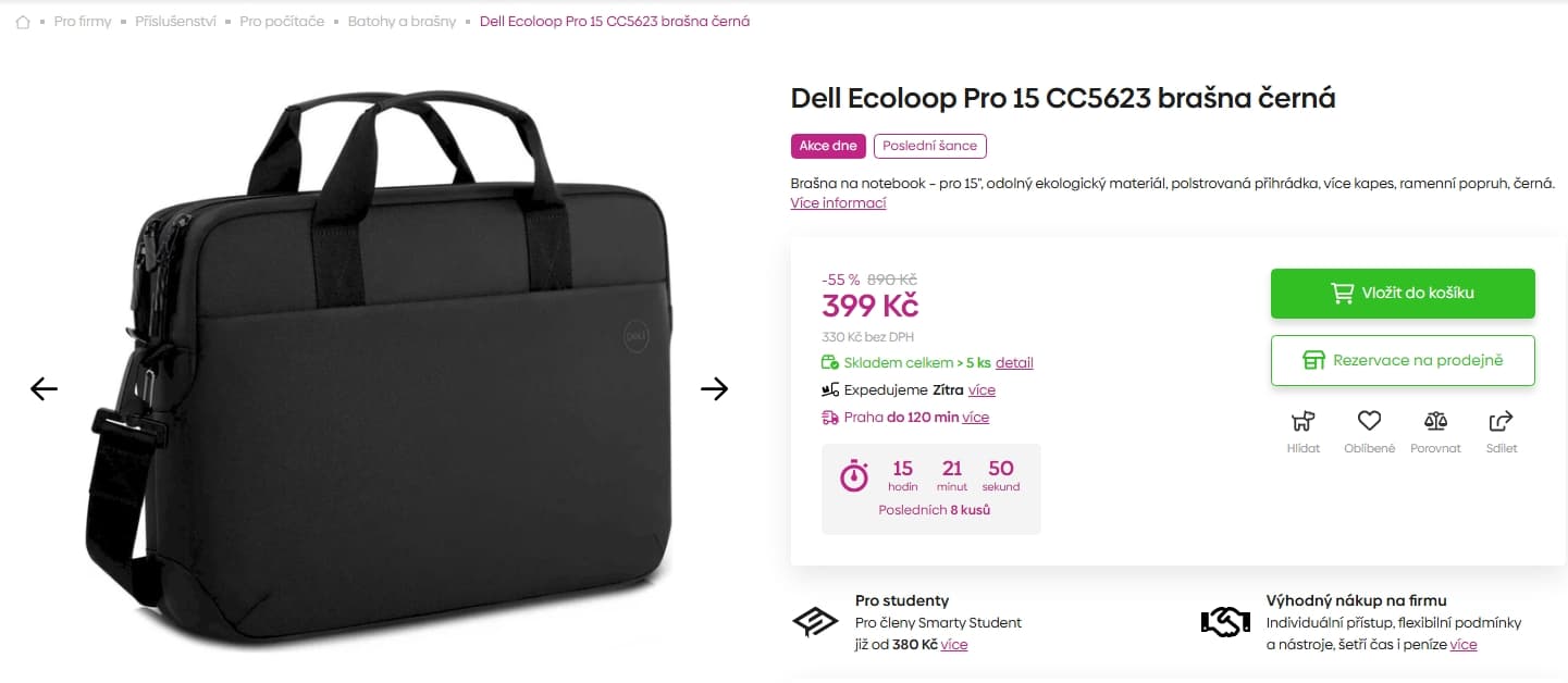 Brašna na ntb Dell Ecoloop Pro 15"
