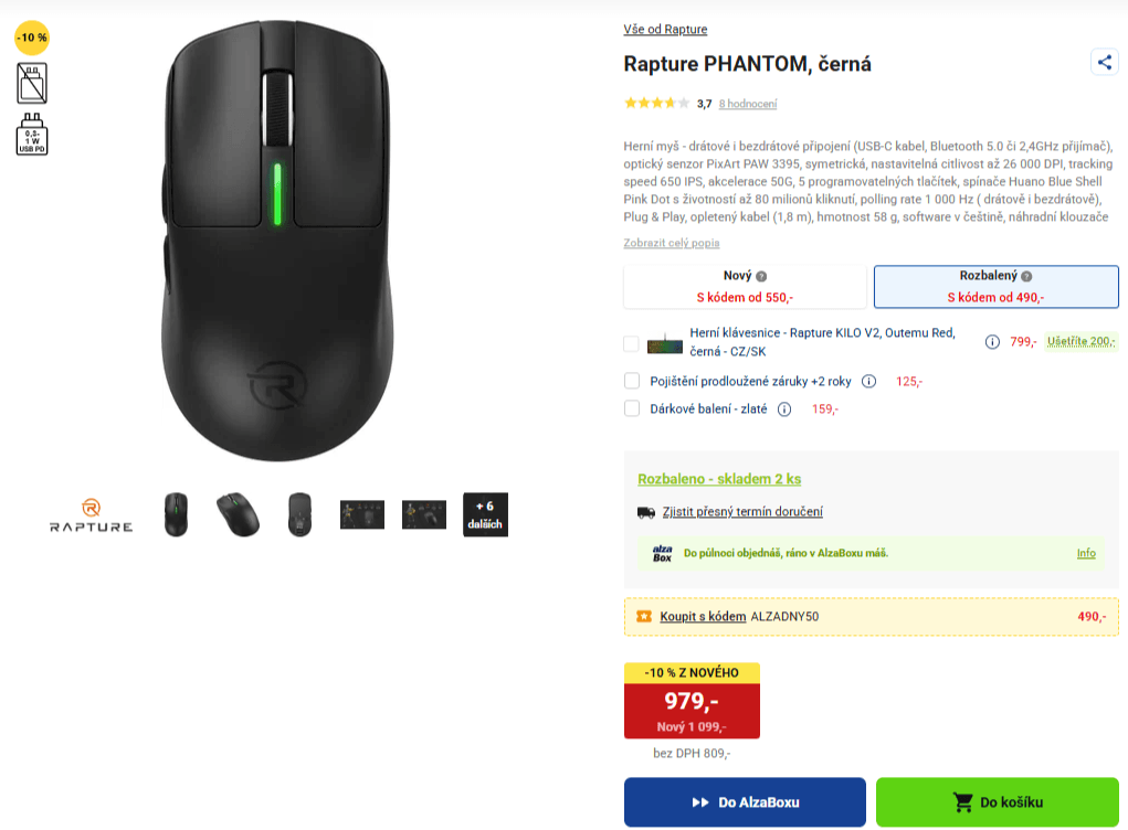 BT myš Rapture Phantom