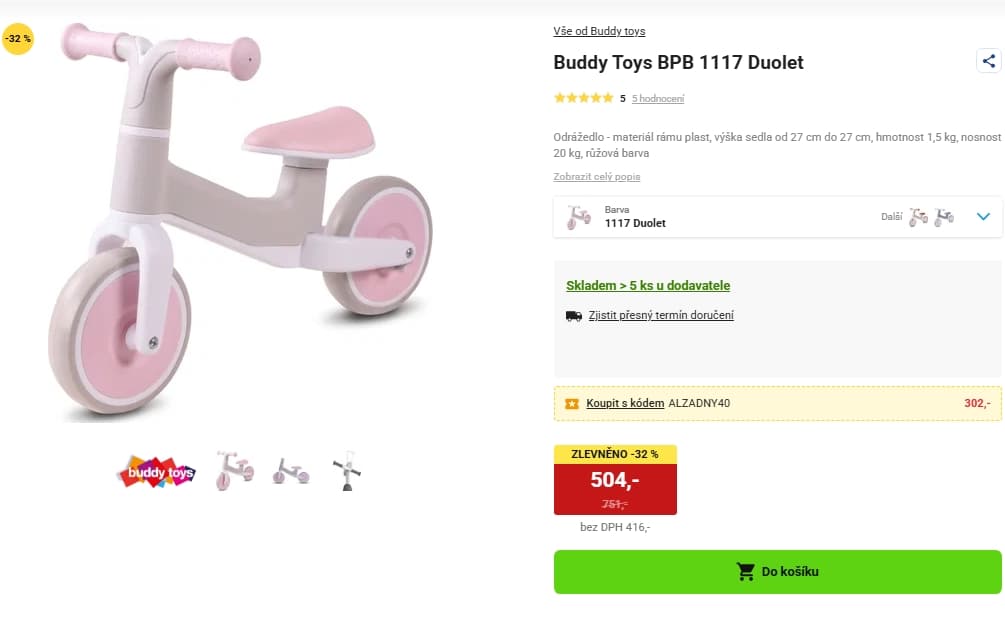 Odrážedlo Buddy Toys 