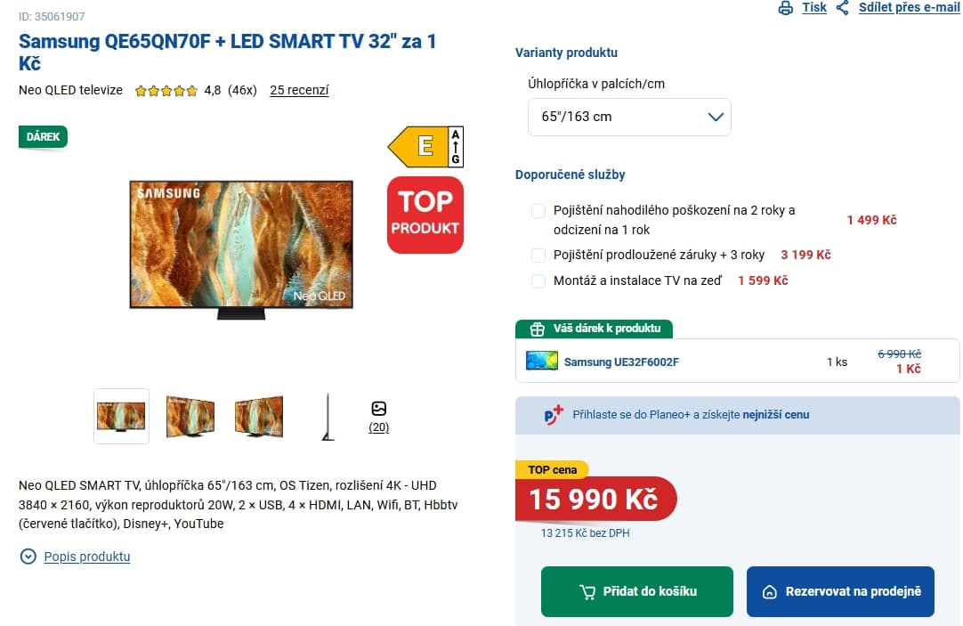 Neo QLED 4K Smart TV, 100 Hz, 165 cm, Samsung