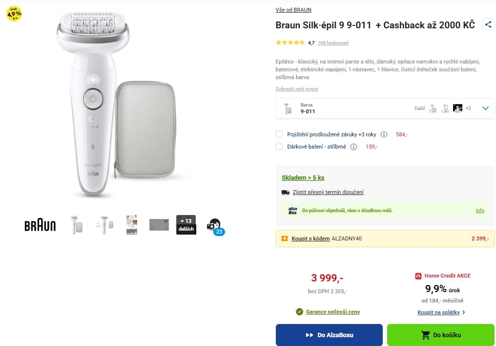 Dámský epilátor Braun Silk·épil 9, wet&dry