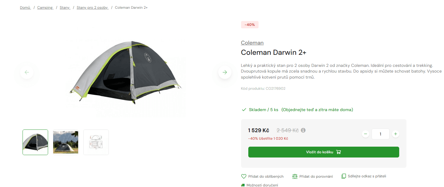 Stan pro 2 Coleman Coleman Darwin 2 plus