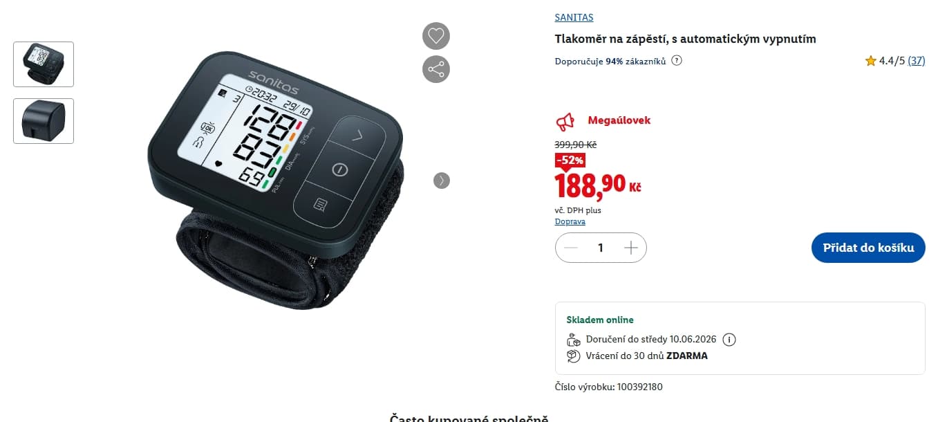 Tlakoměr na zápěstí SANITAS