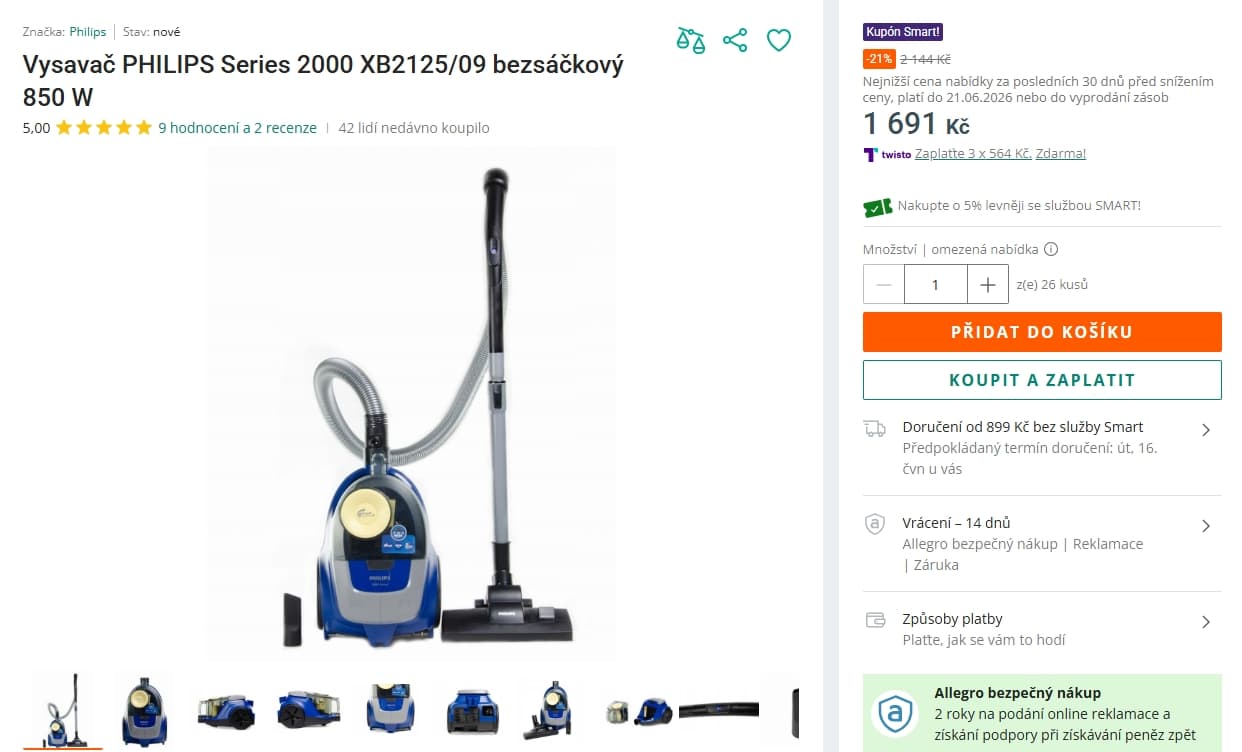 Bezsáčkový vysavač Philips, PowerCyclone 4