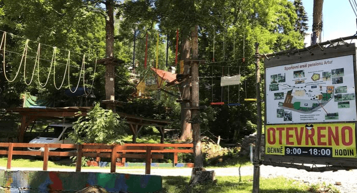 Lanový park u Pensionu Artur Janov nad Nisou - 3 okruhy
