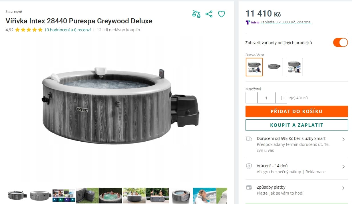 Vířivka INTEX pro 4 osoby, Wifi, filtrace, ohřev, 
