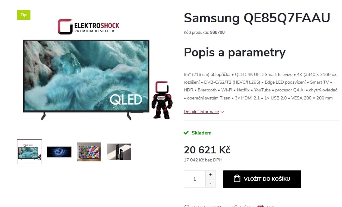 4K QLED TV, PIP, 215 cm Samsung