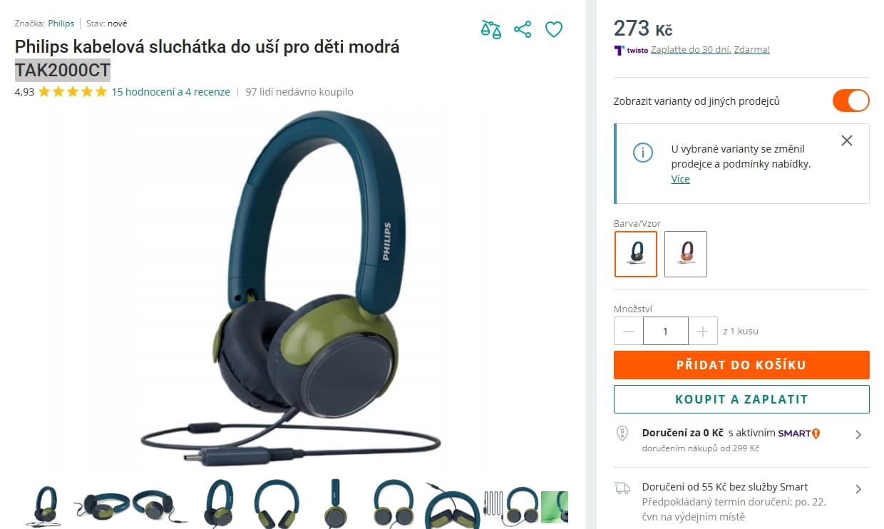 Sluchátka pro děti Philips