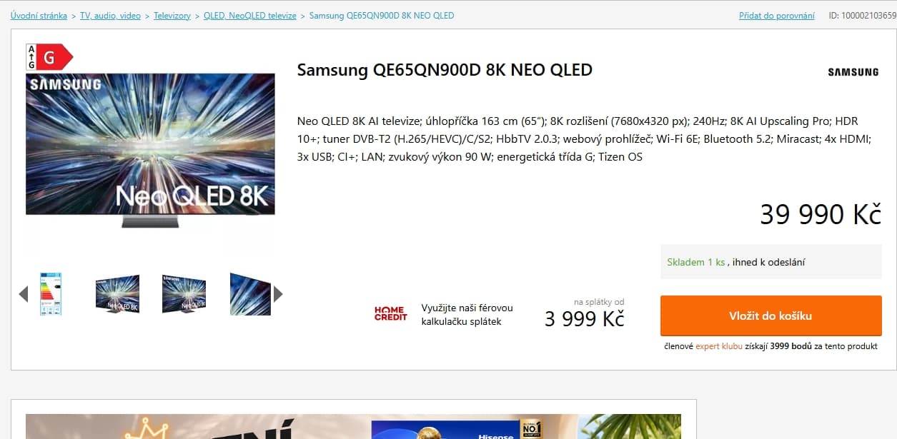 8K Neo QLED 240Hz Atmos, 164cm, Samsung