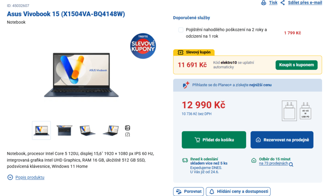 Asus 5 - 5 GHz, 16/512 GB, 15,6", 1,7 kg
