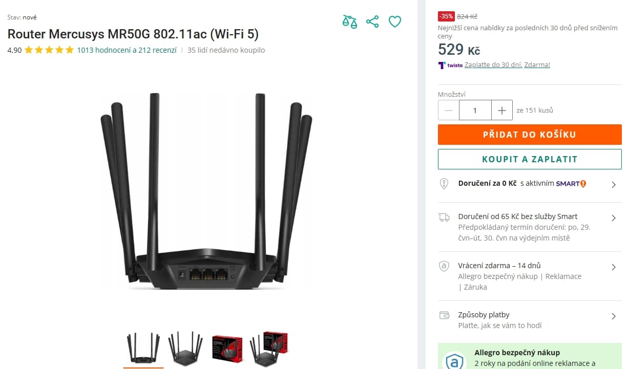 WiFi dual router Mercusys