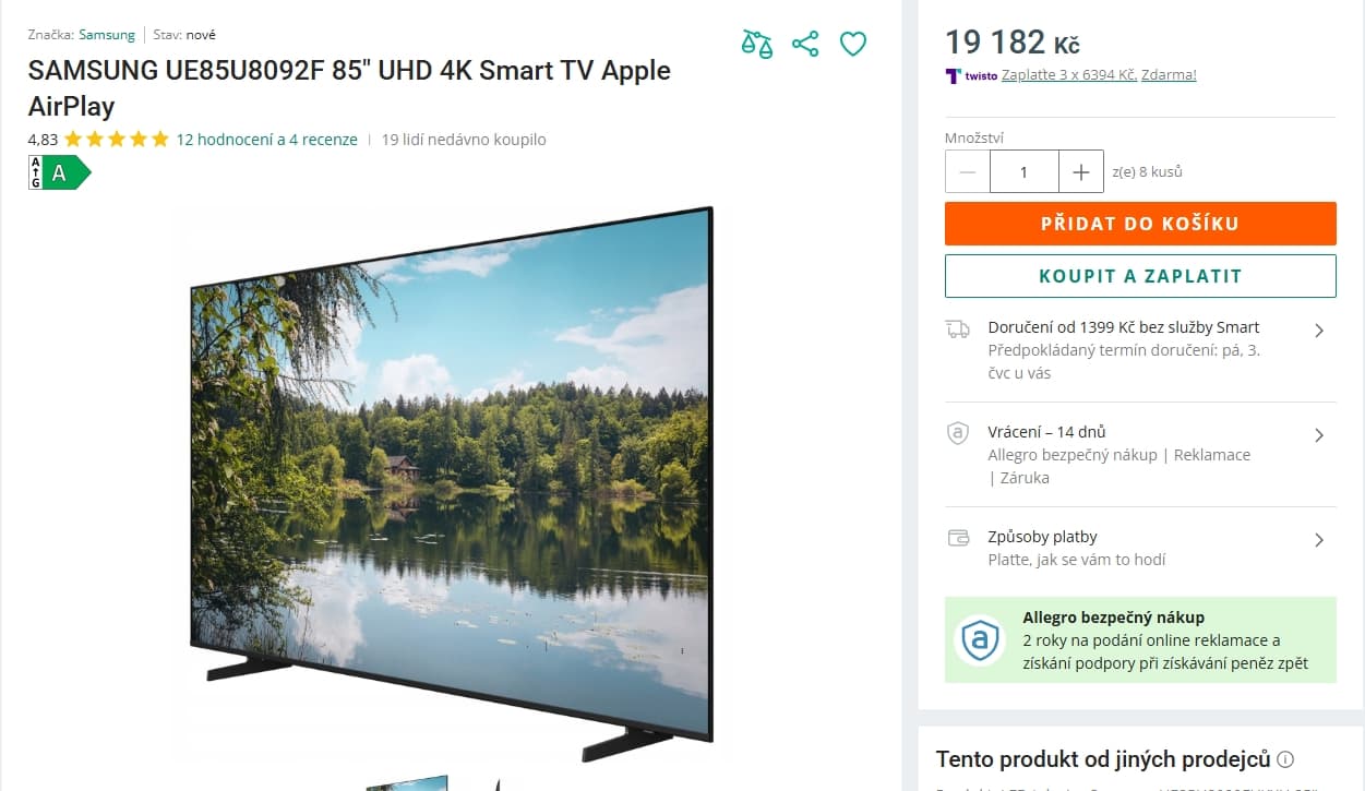 4K Smart TV, 216 cm, Samsung