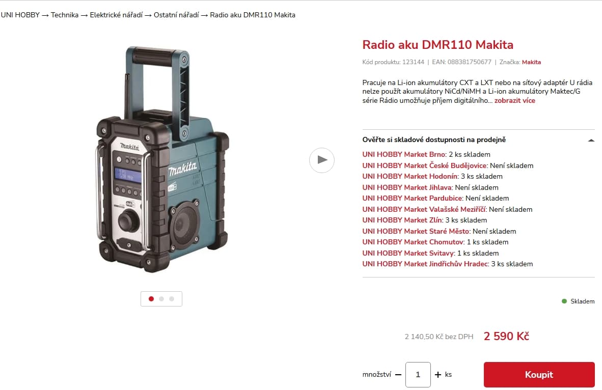 Stavební rádio Makita