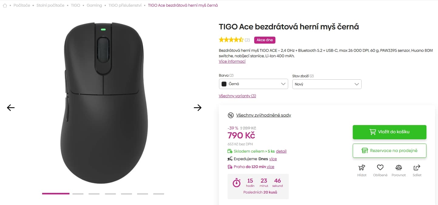 Herní BT myš TIGO ACE