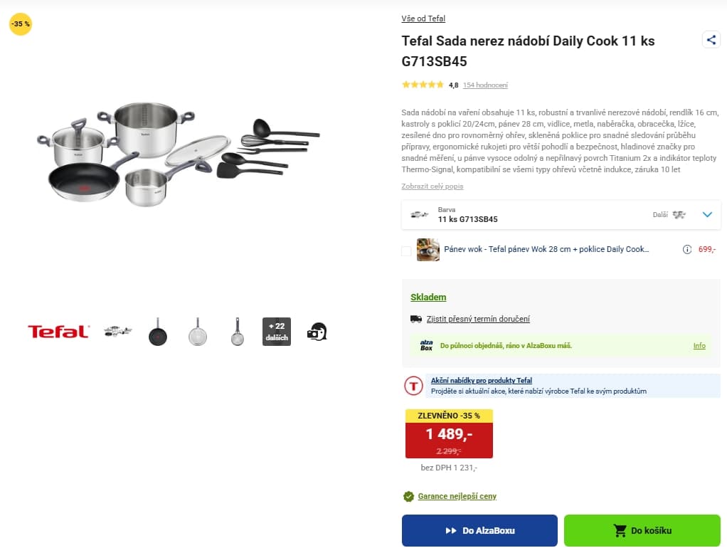 11 dílná sada Tefal Daily Cook, indukce