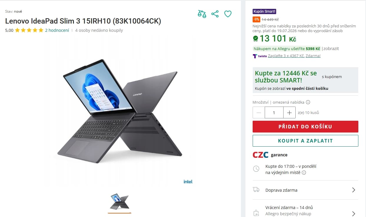 Lenovo i7 4,9 GHz, 24/512 GB, 15,3"
