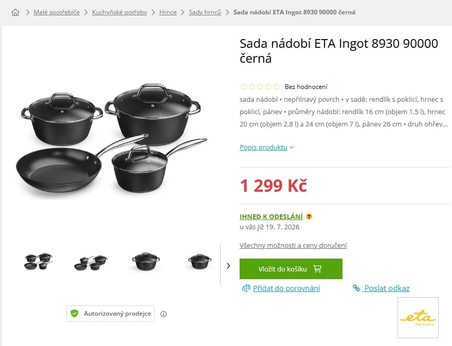Sada nádobí ETA Ingot, indukce