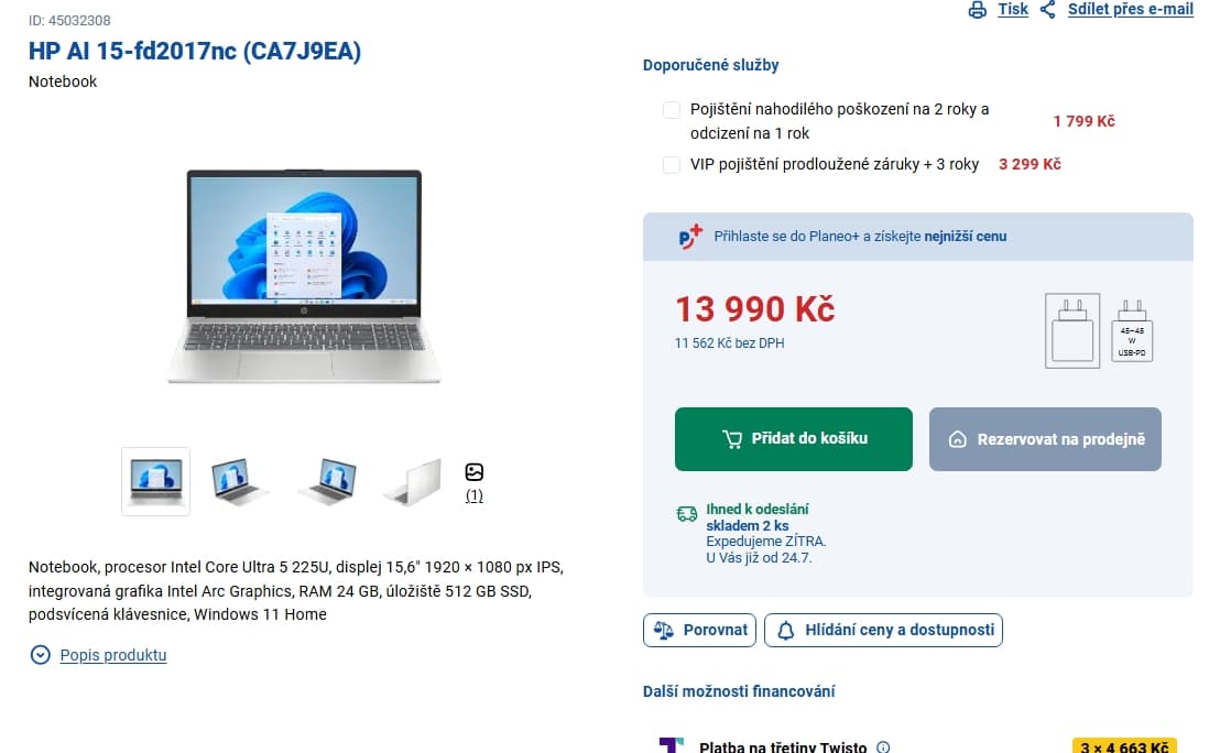 HP 4,8 GHz, 24/512 GB, 15,6"