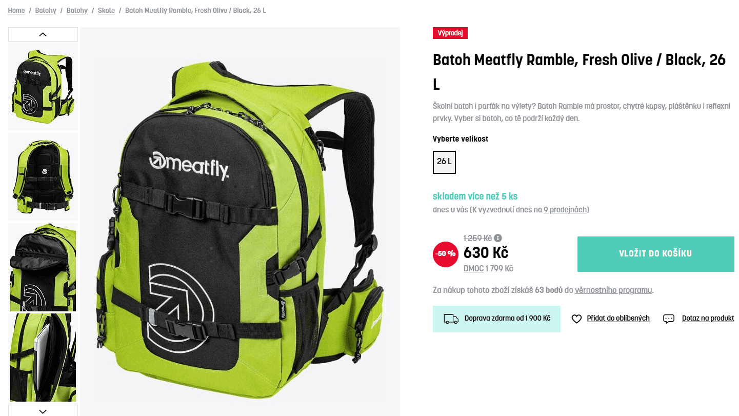 Školní batoh Meatfly Ramble 26 l, pláštěnka