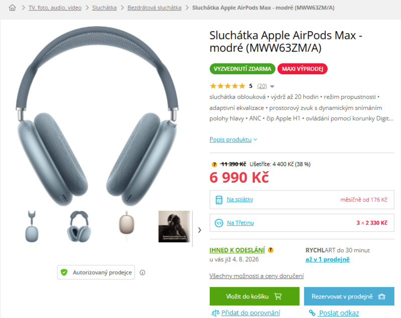 Sluchátka Apple AirPods Max (2024)