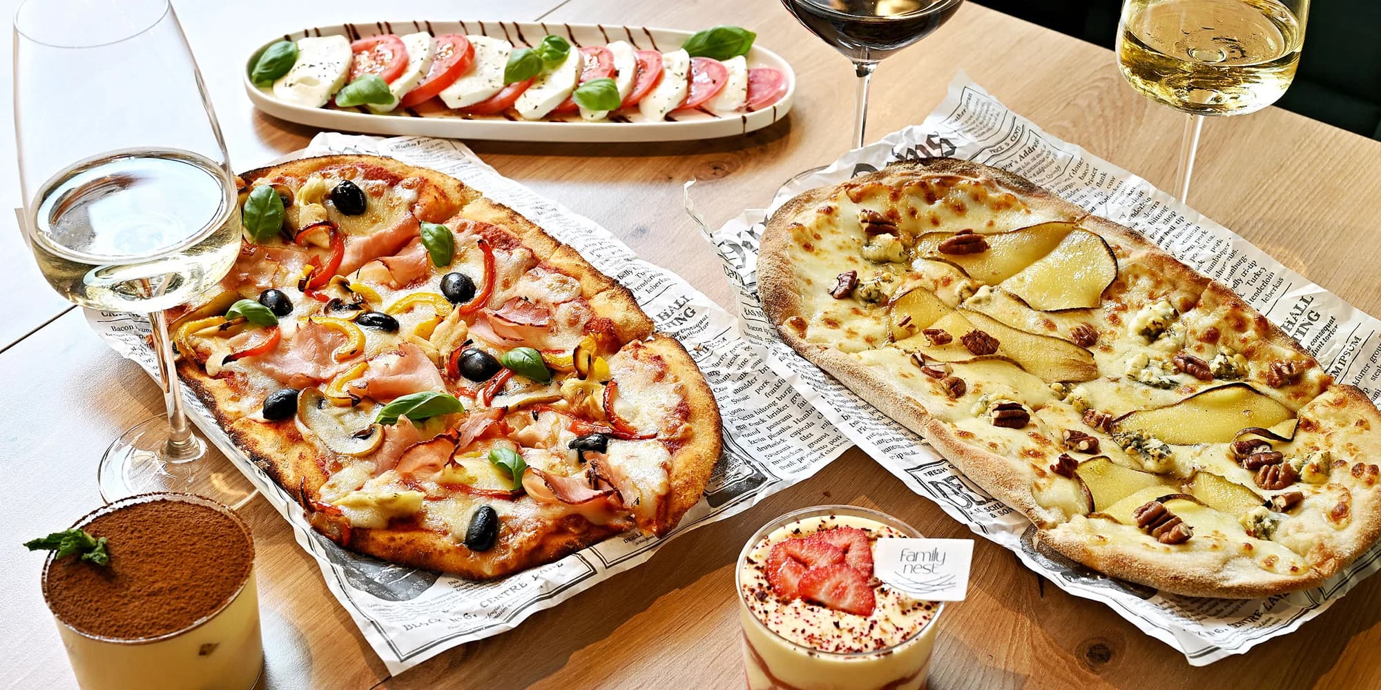 Ochutnejte Itálii: 3chodové menu s pinsou i možnost vinného párování, pro 2 osoby