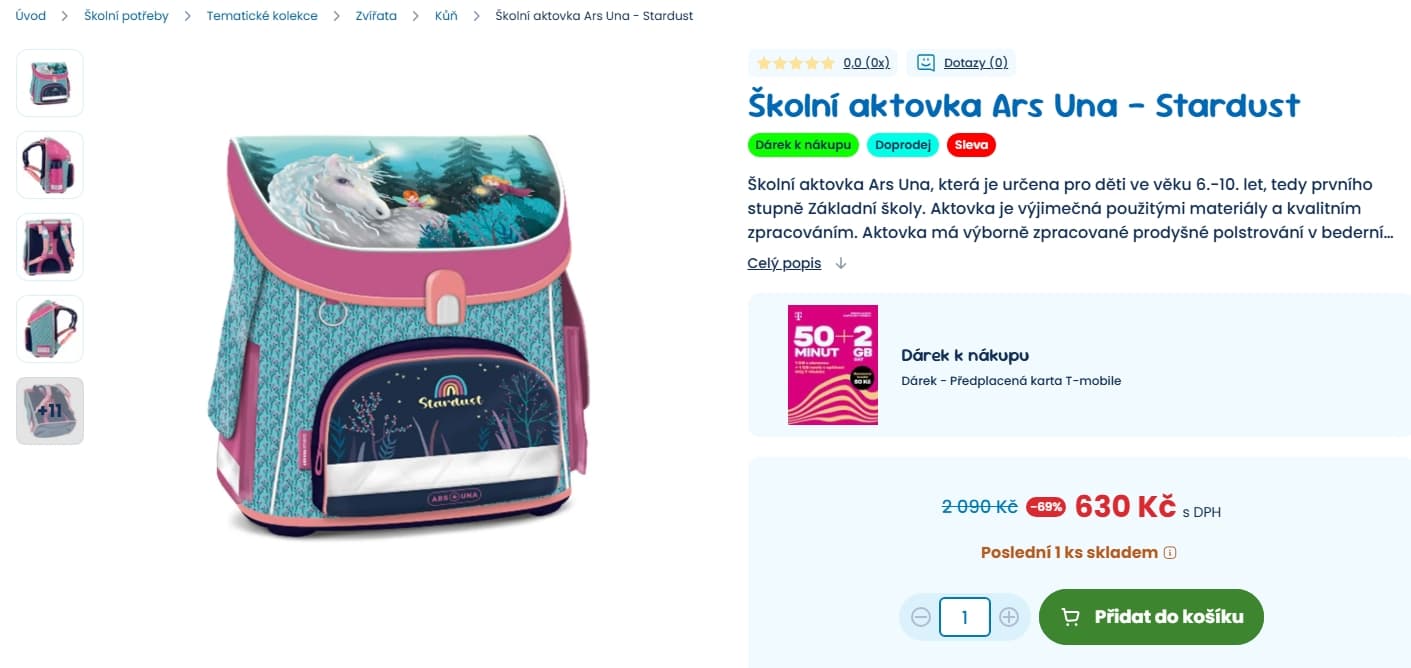 Školní aktovka Ars Una - Stardust
