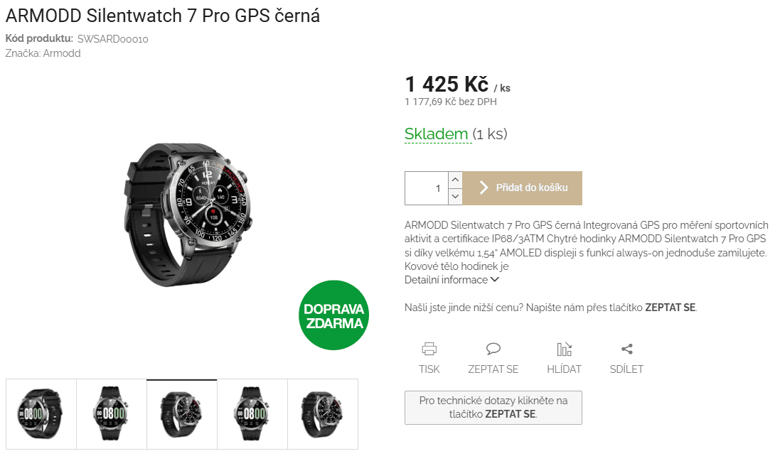 Chytré hodinky ARMODD Silentwatch 7 Pro