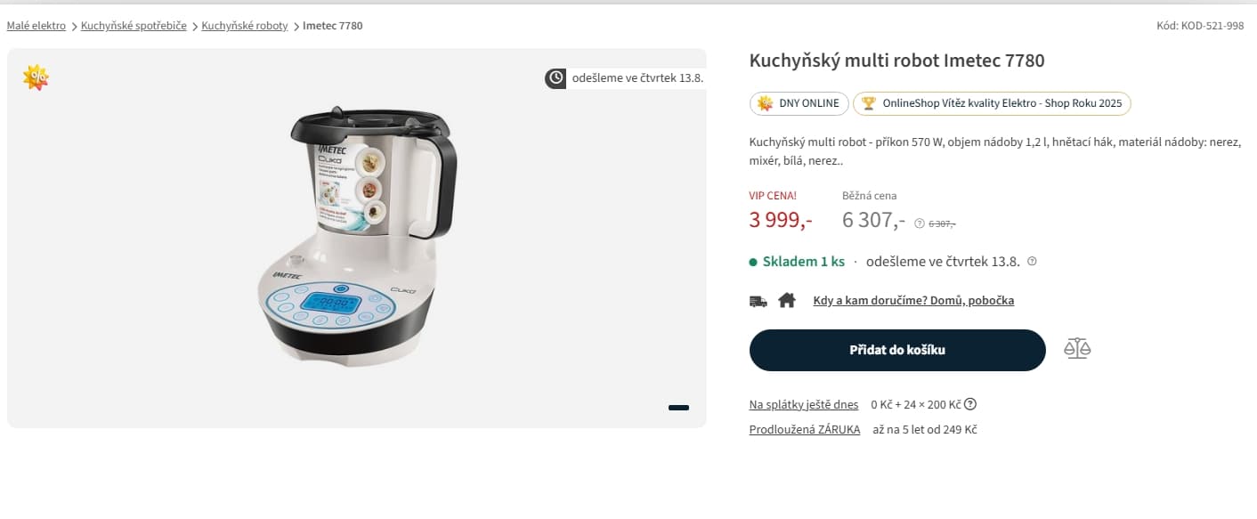 Varný robot Imetec Cuko, 3 programy
