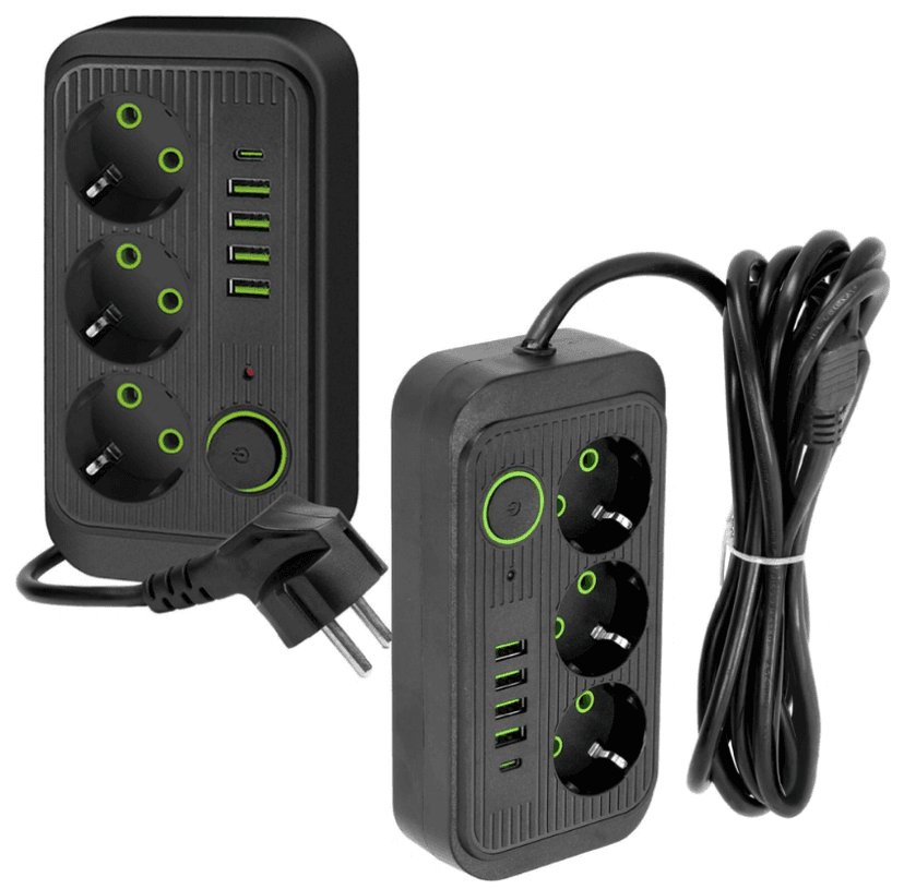 Prodlužovací kabel Kobi, 3 m, 3x 230V, 5x USB