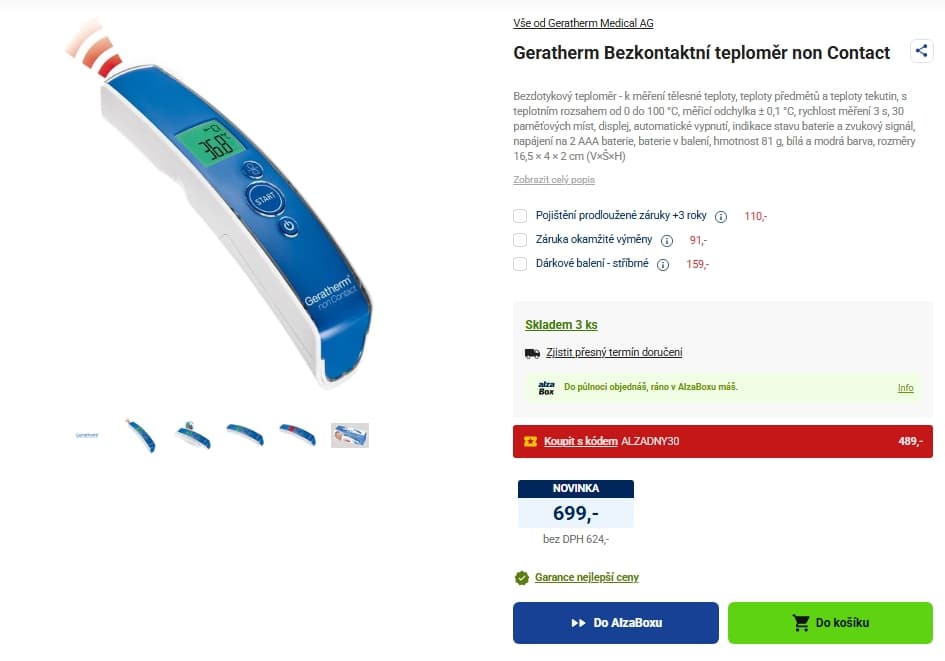 Bezdotykový teploměr Geratherm 