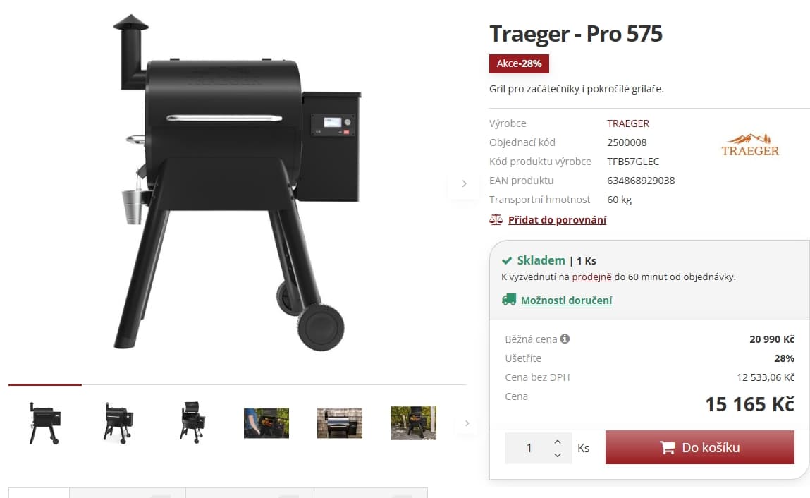 Elektrická gril Traeger PRO 575, Wifi, 2688 cm²