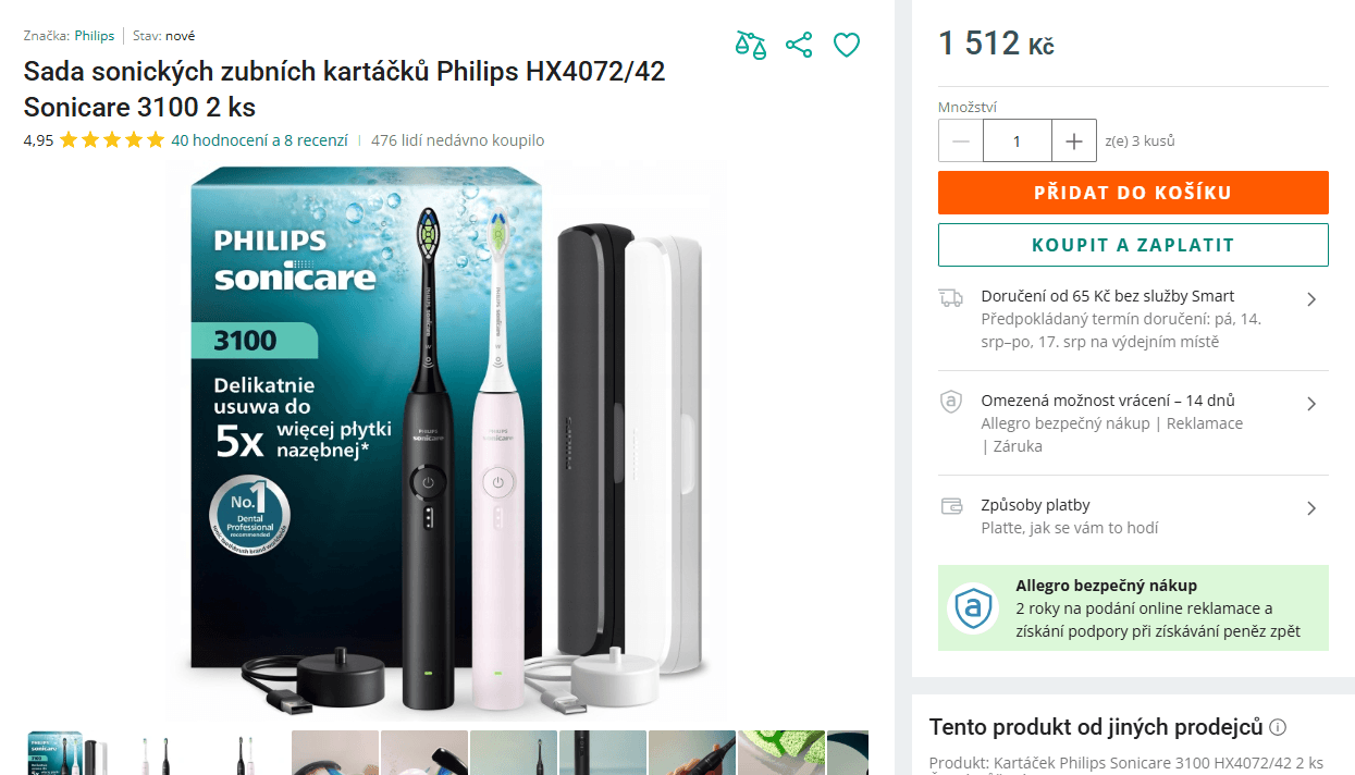 2x el. zubní kartáček Philips Sonicare, 31000