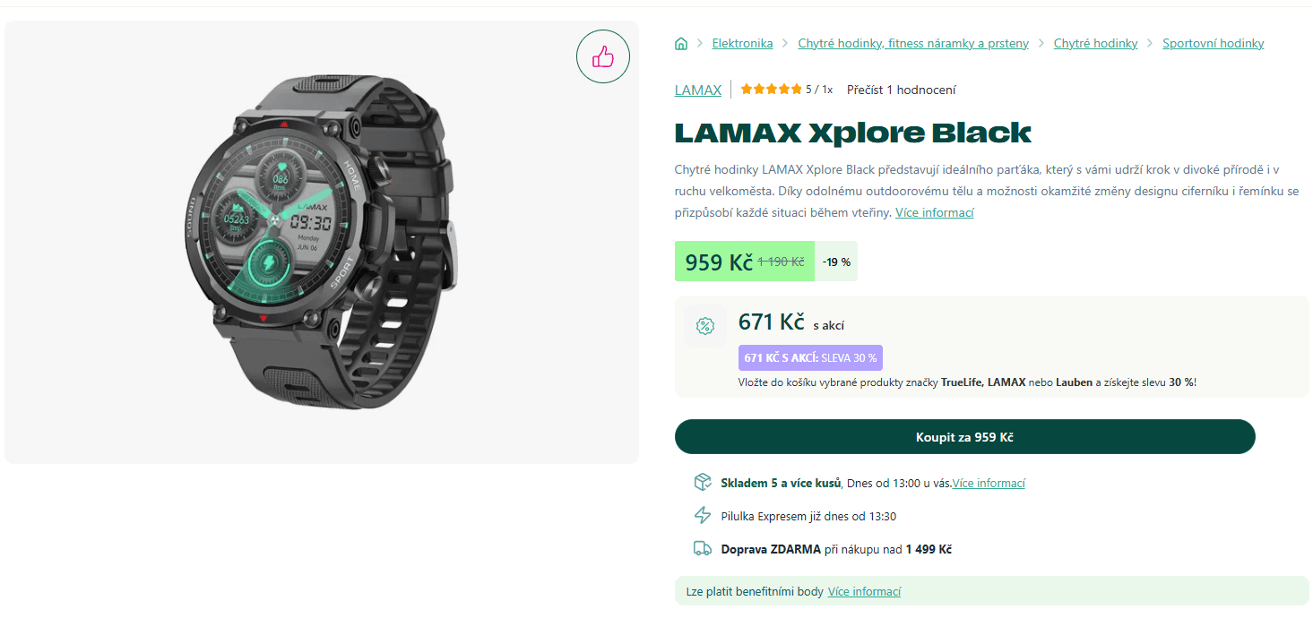 Chytré hodinky LAMAX Xplore
