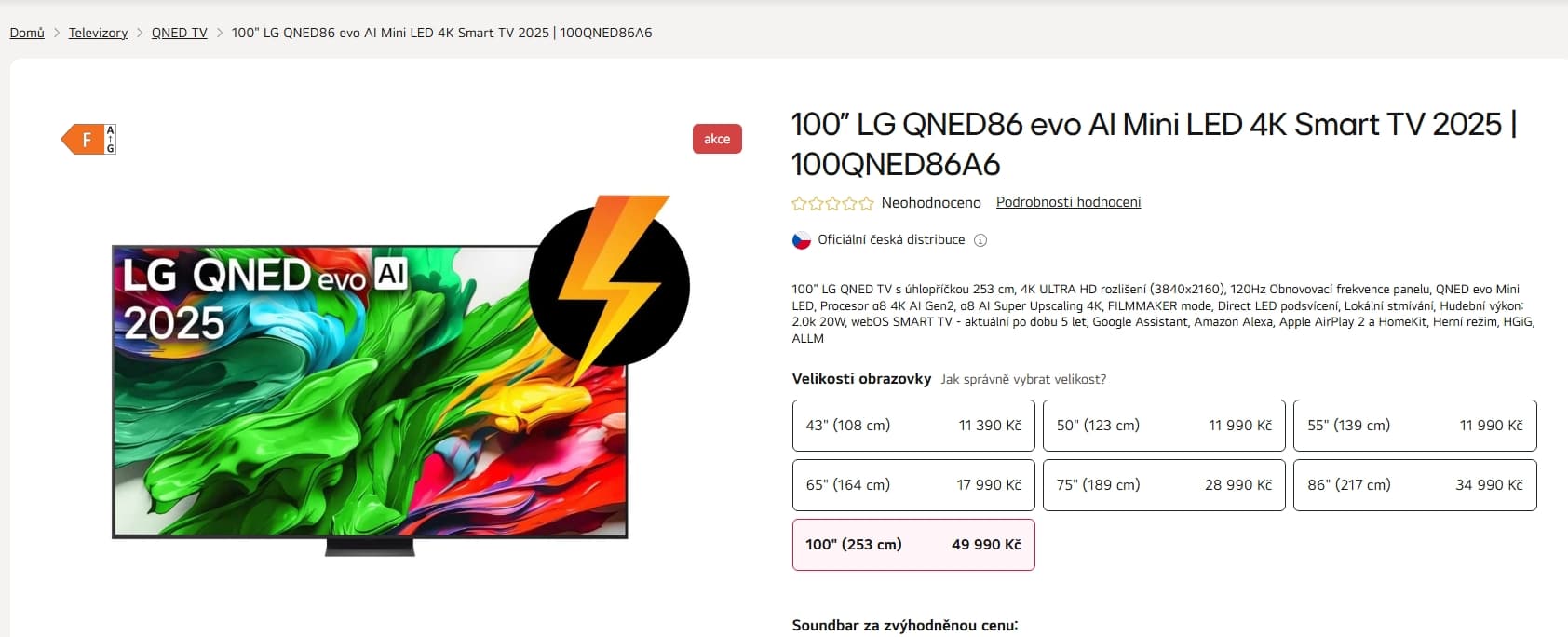 QNED 4K Smart TV, 100 Hz, 253 cm, LG