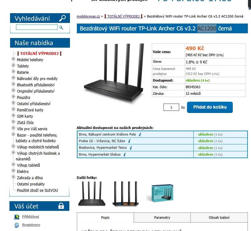 WiFi router WiFi router TP-Link Archer C6