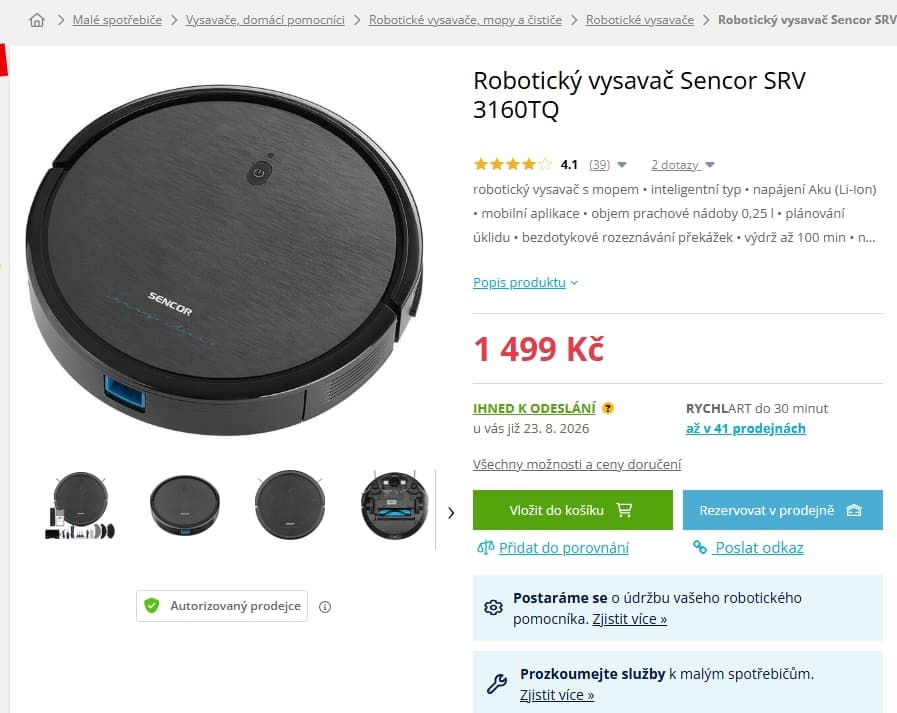 Robotický vysavač a mop Sencor EasyClean+