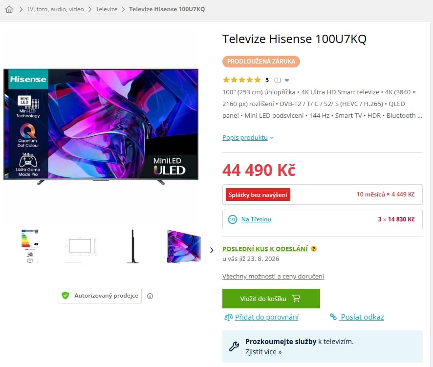 4K 100 Hz, Atmos, IMAX, 254 cm, Hisense