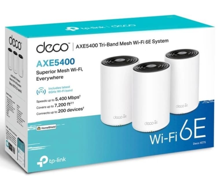 Třípásmový meshový systém TP-Link Deco XE75 Pro, 3 ks