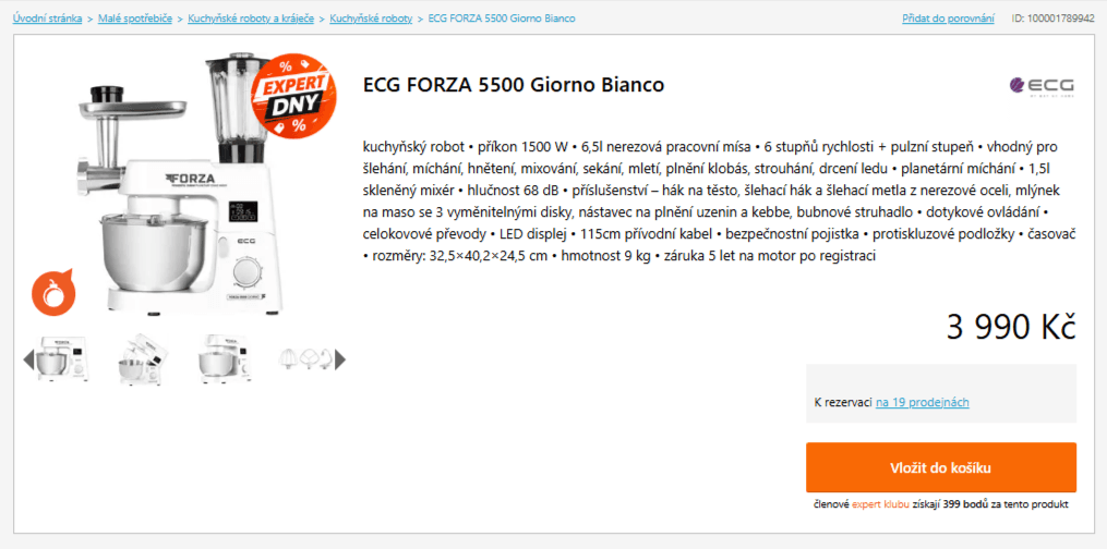 Kuchyňský robot ECG Forza 5500