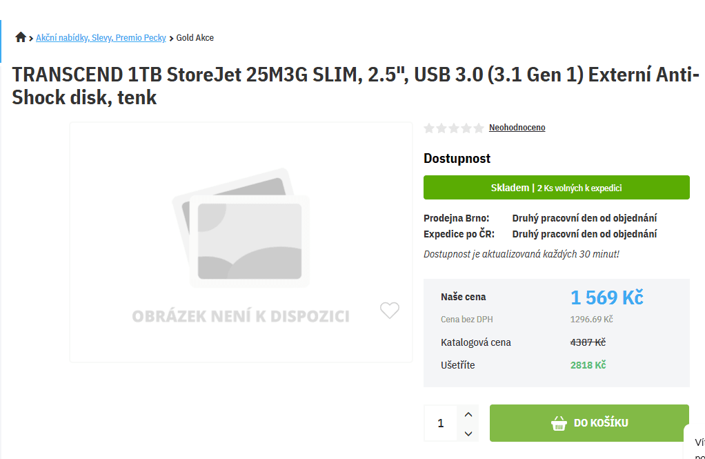 Odolný externí pevný 2,5" disk Transcend StoreJet 1 TB