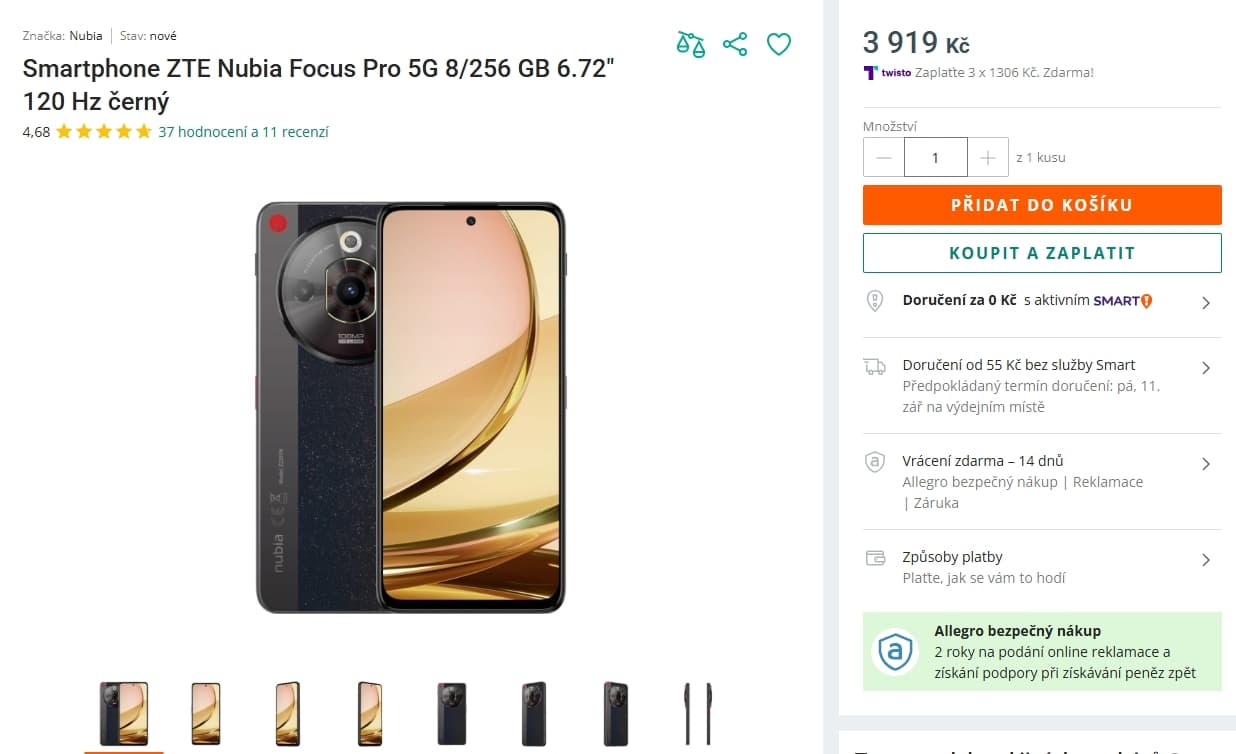 Nubia 8x 2,2GHz, 8/256GB, 6,72", NFC