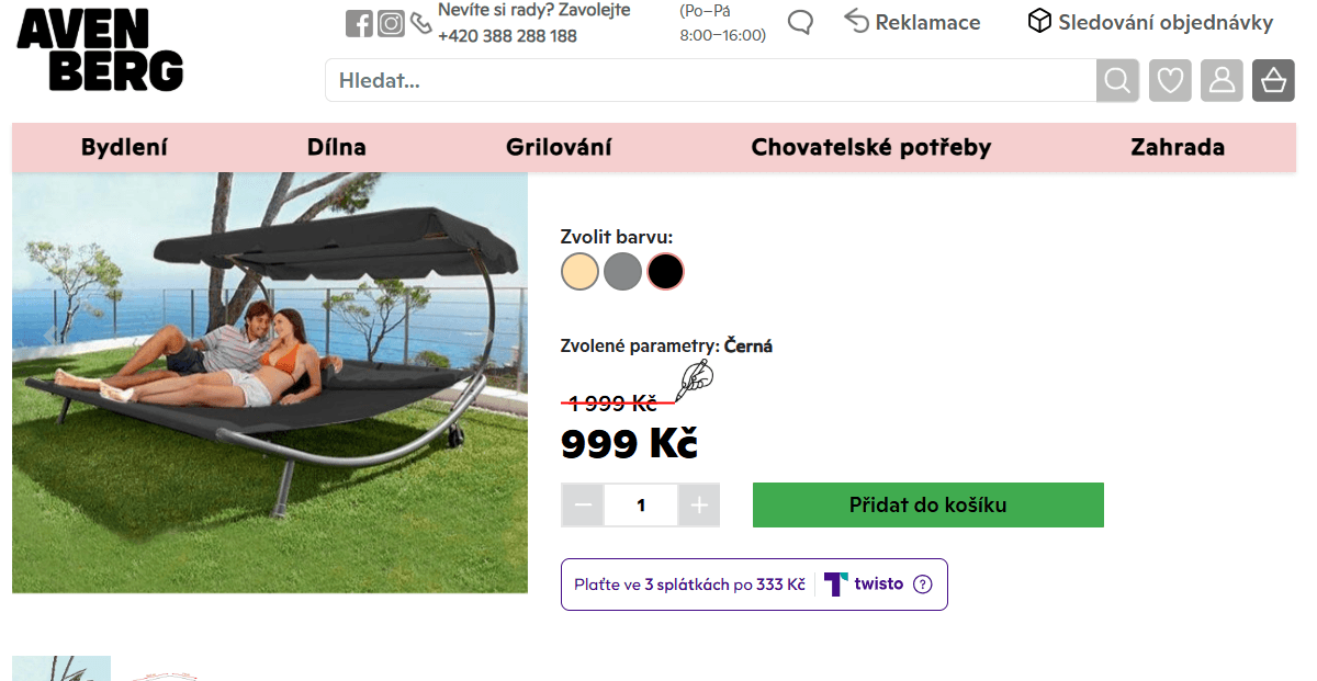 Lehátko pro 2 osoby Craftfield BAHAMA 180x196x173 cm