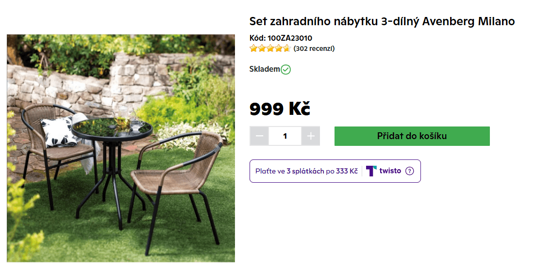 Balkonová sestava ratanového nábytku