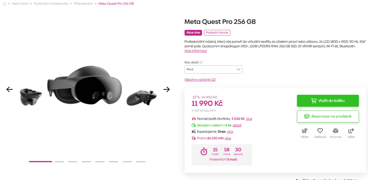 VR brýle Meta Quest Pro 256 GB