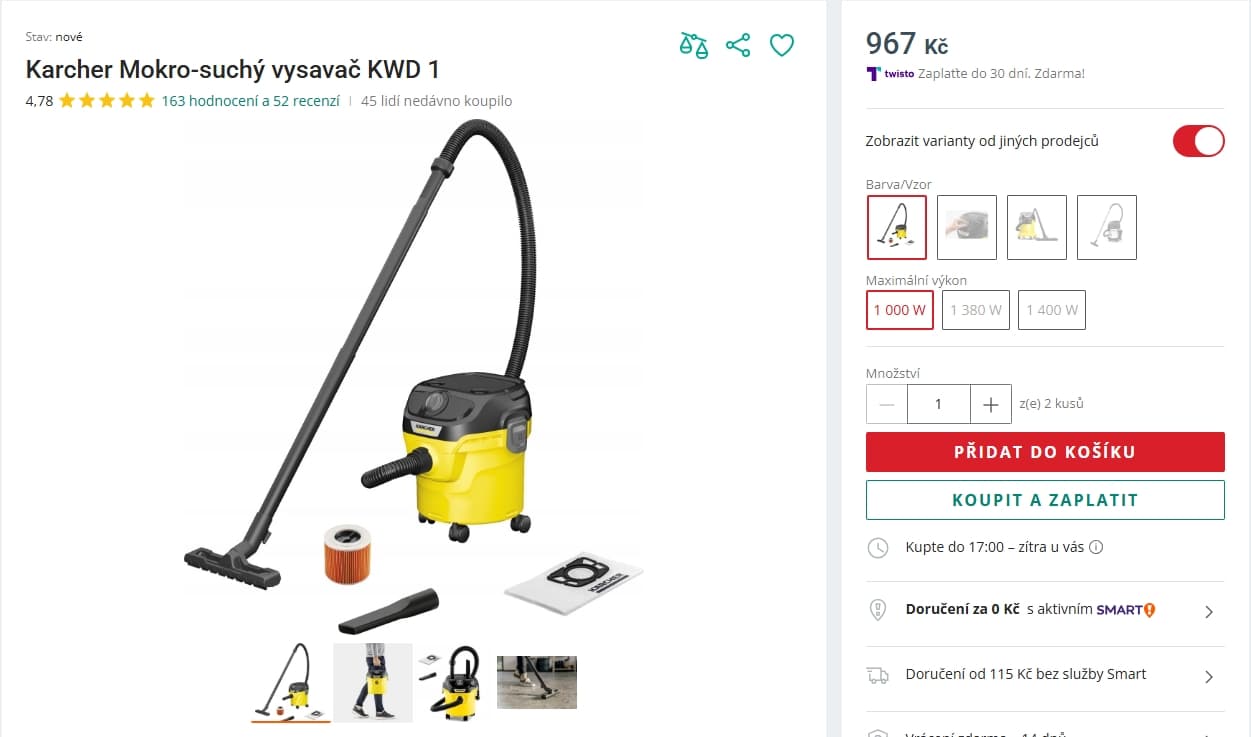 Víceúčelový vysavač Kärcher, mokré/suché