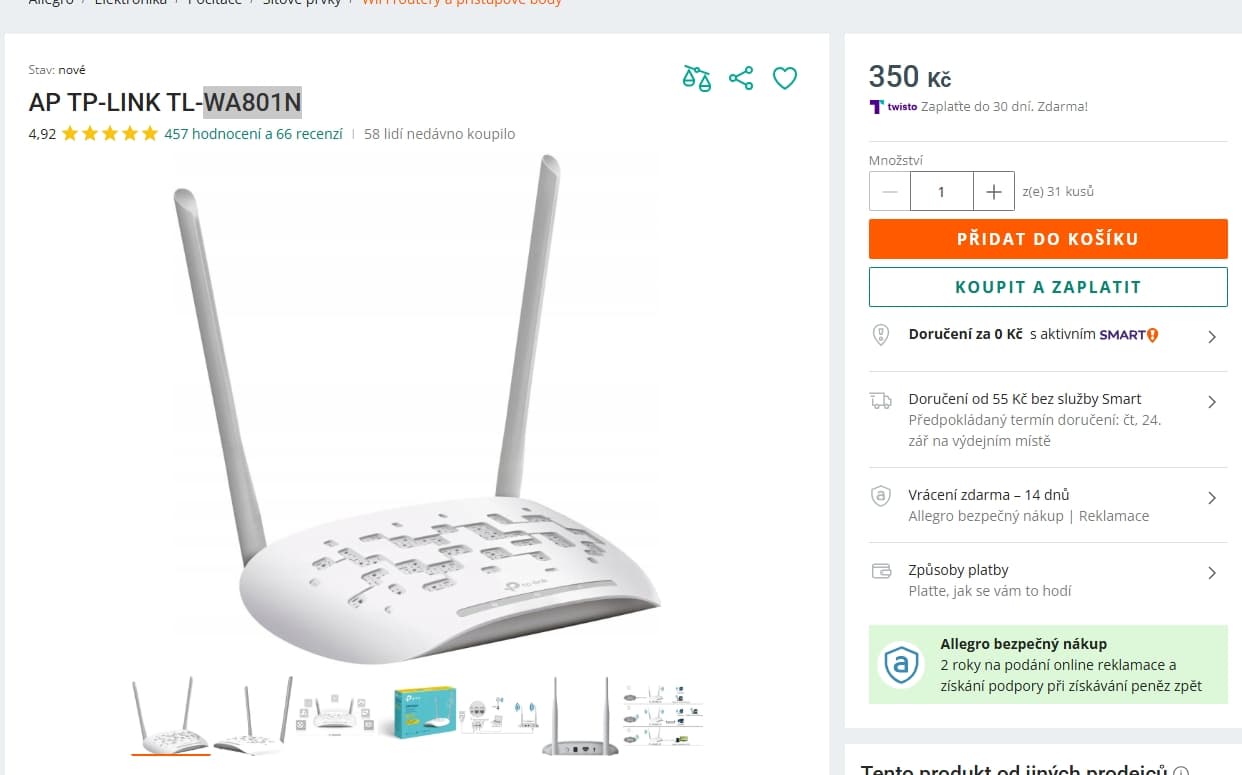 WiFi router TP-Link TL-WA801N