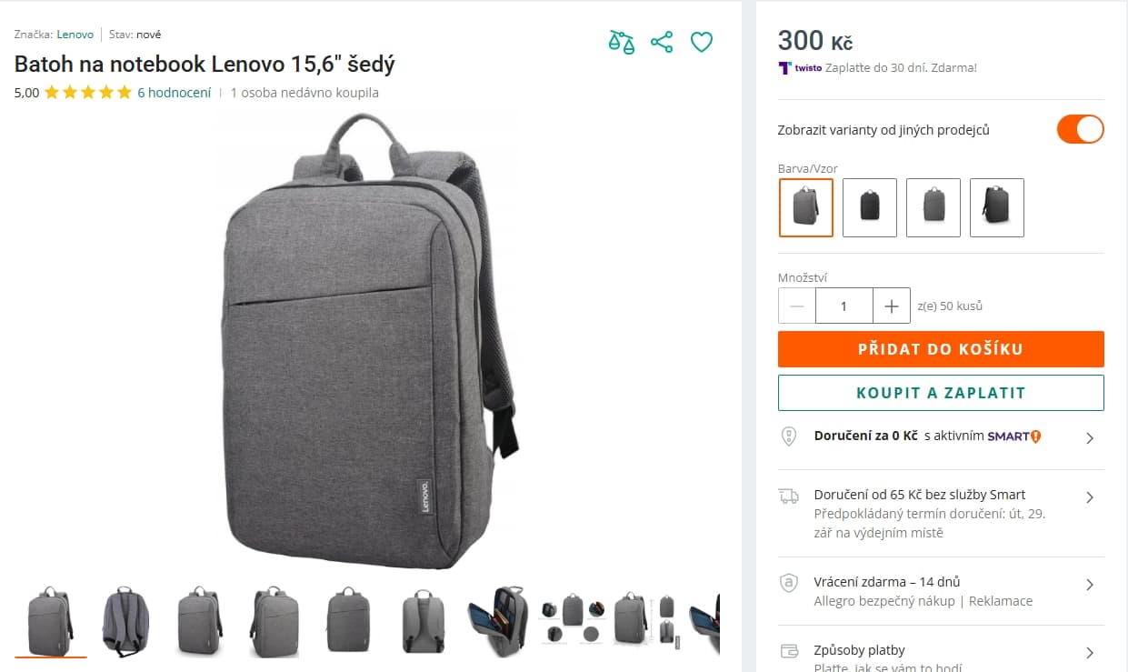 Batoh Lenovo 15.6" B210