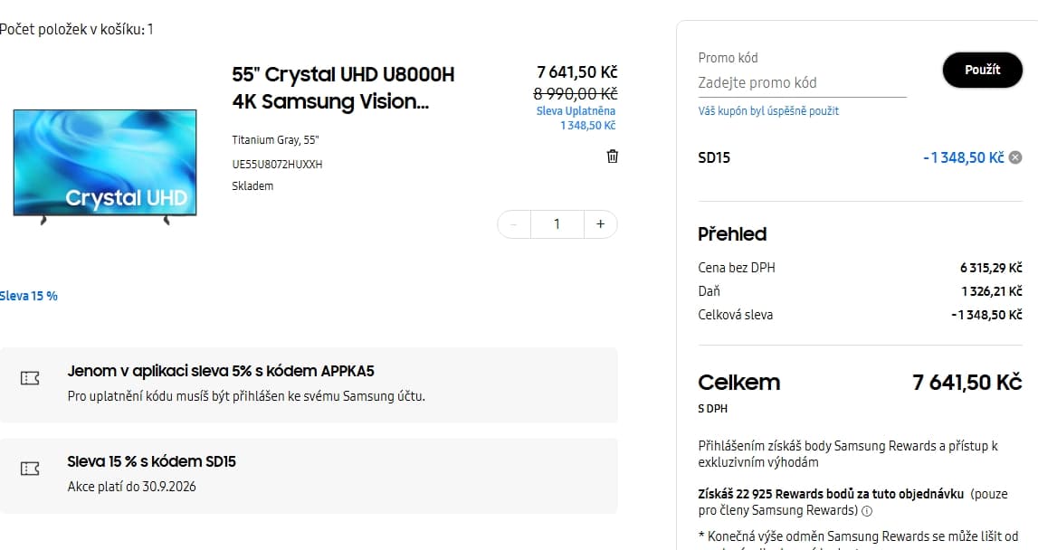 4K Smart TV 139 cm Samsung