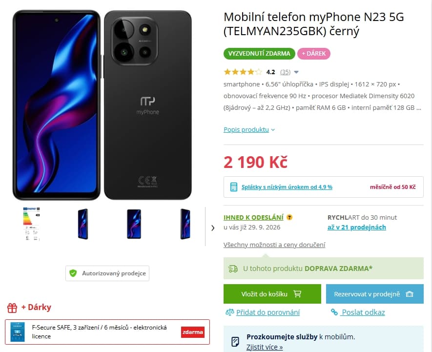 myPhone 8x 2,2GHz, 6/128 GB, 6,56", NFC