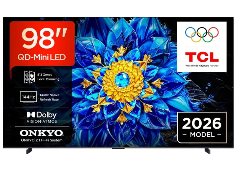 4K mini LED Google TV, Atmos, Imax, 144 Hz, 248 cm TCL